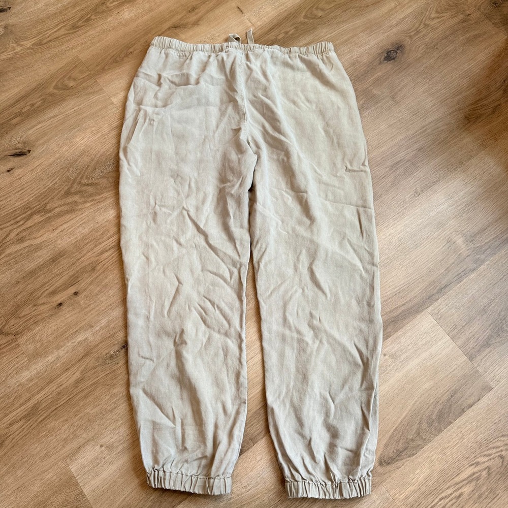 CLOTH & STONE Tencel Jogger‎ Pants Beige Elastic Waist Drawstring Pockets Size M - Picture 8 of 8